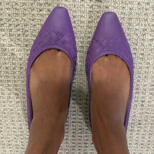 Bottega Veneta Intrecciato Nappa Flats in Purple w Box & Dust Covers - Like New!
